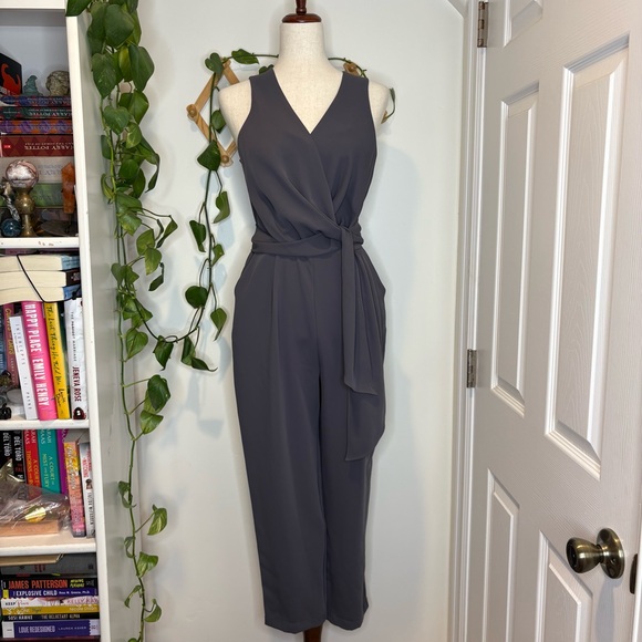 ASTR Side Tie Gray Jumpsuit - Picture 2 of 9